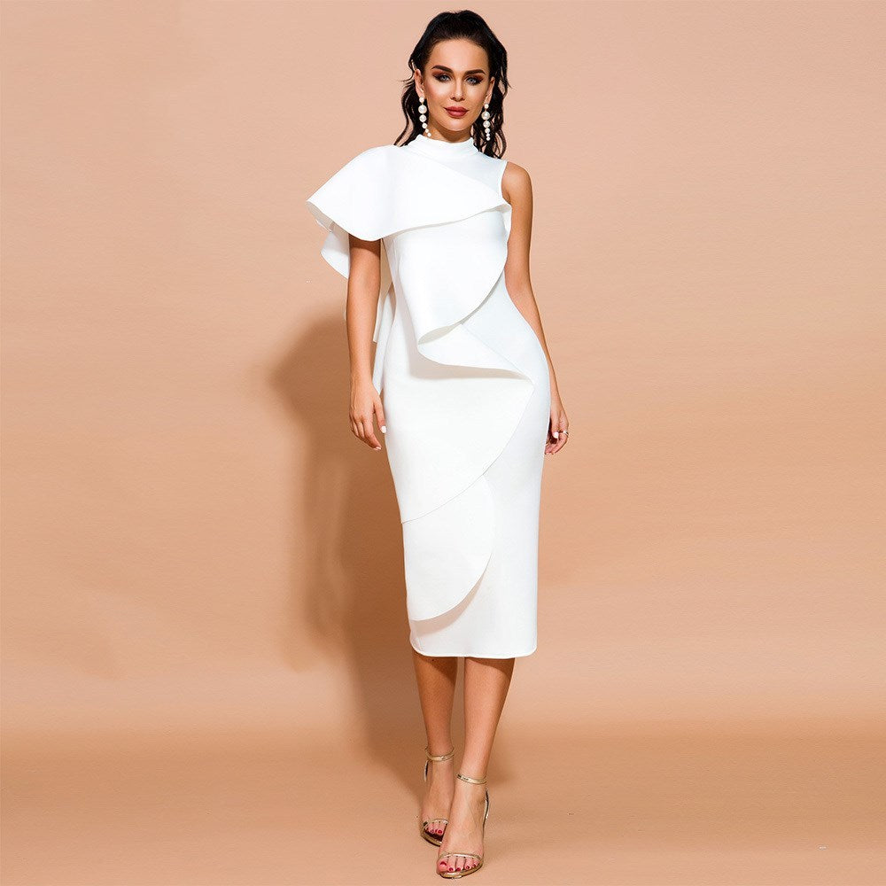 Cascading Elegance Midi Dress